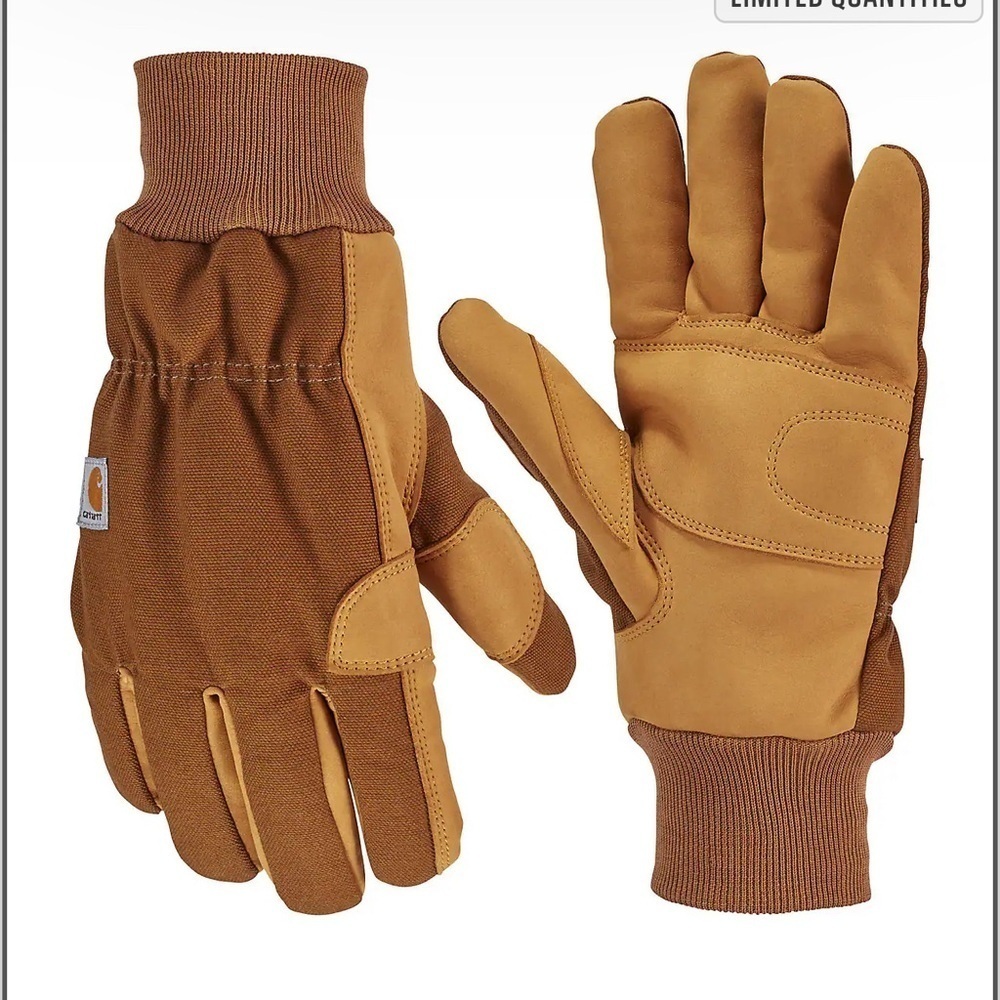 Carhartt Men's Tan and Brown Work Gloves 3M Thinsulate